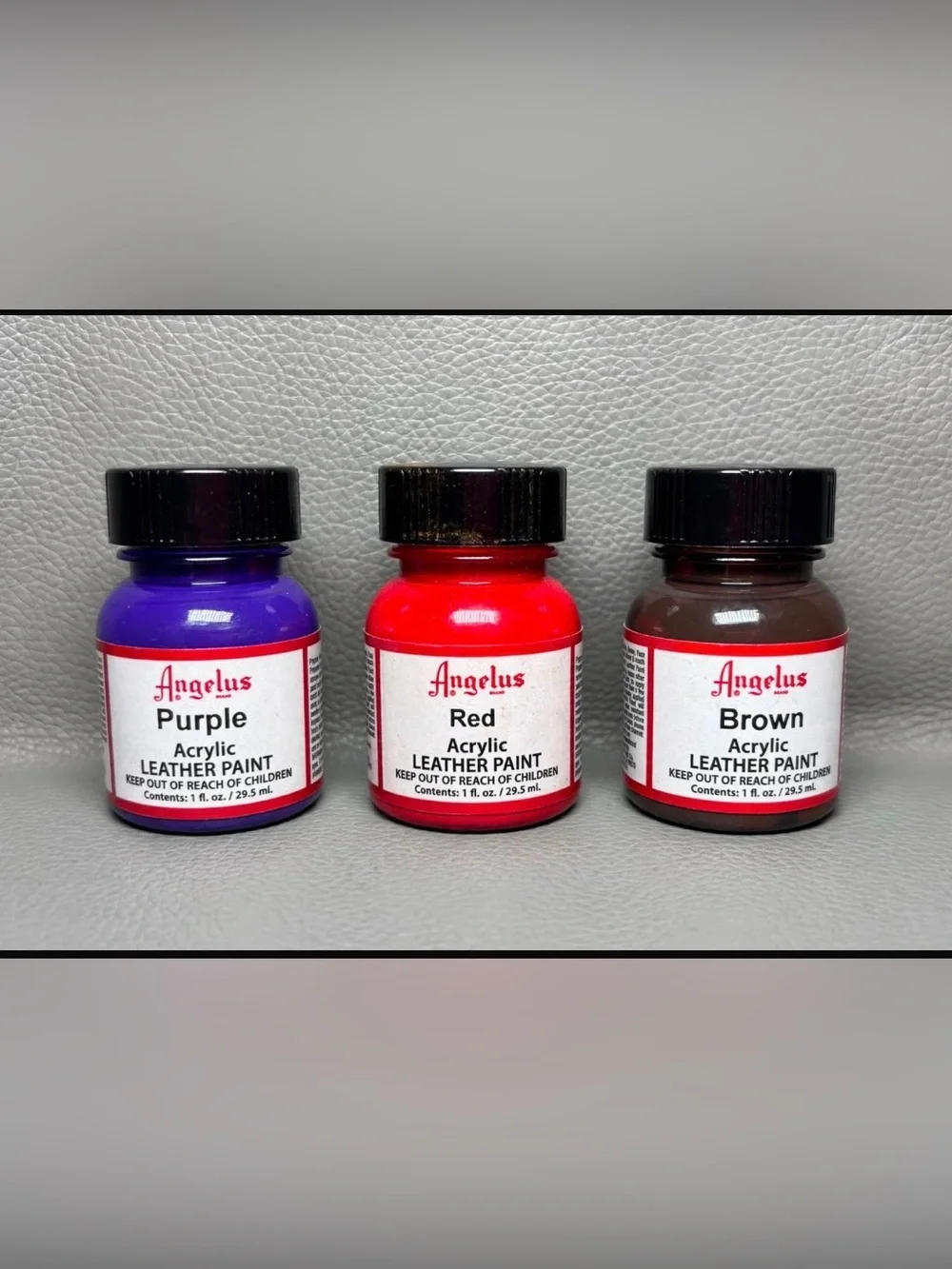 Angels Purple, Red & Brown Acrylic Leather Paint Trio